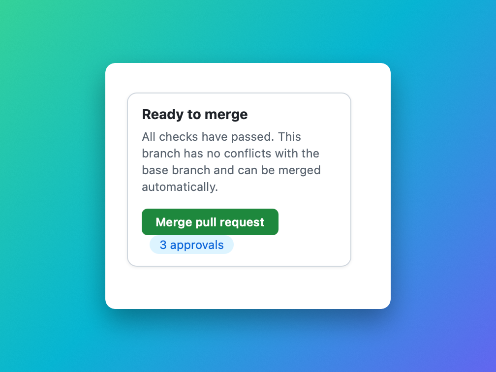 A loose capture of a merge card: more empty space to the right of and below the card than above and to the left.